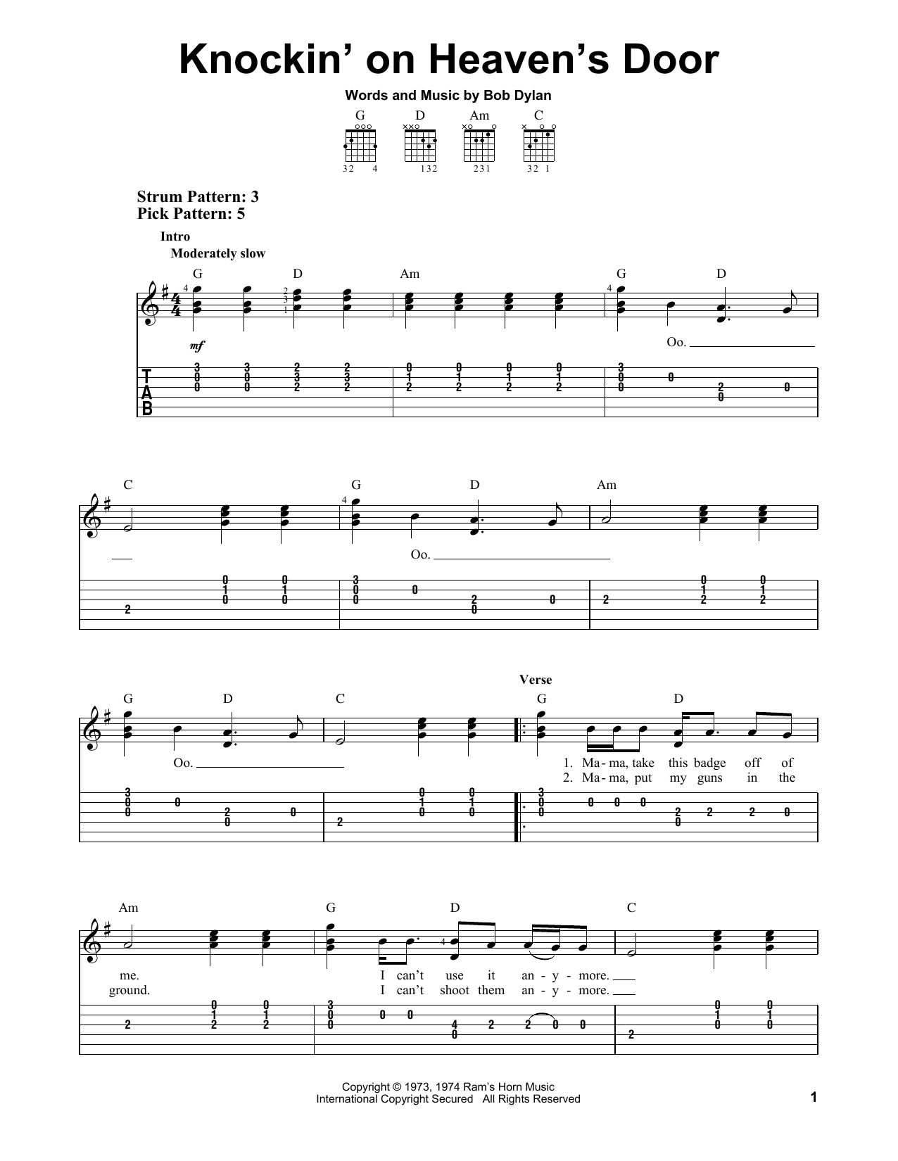 Product gallery: Page 1 of 1 Knockin' On Heaven's Door, Bob Dylan