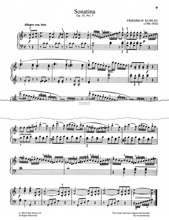 Produktgalerie: Seite 1 von 1 Sonatina Op.55, No.3, Friedrich Kuhlau, Klavier