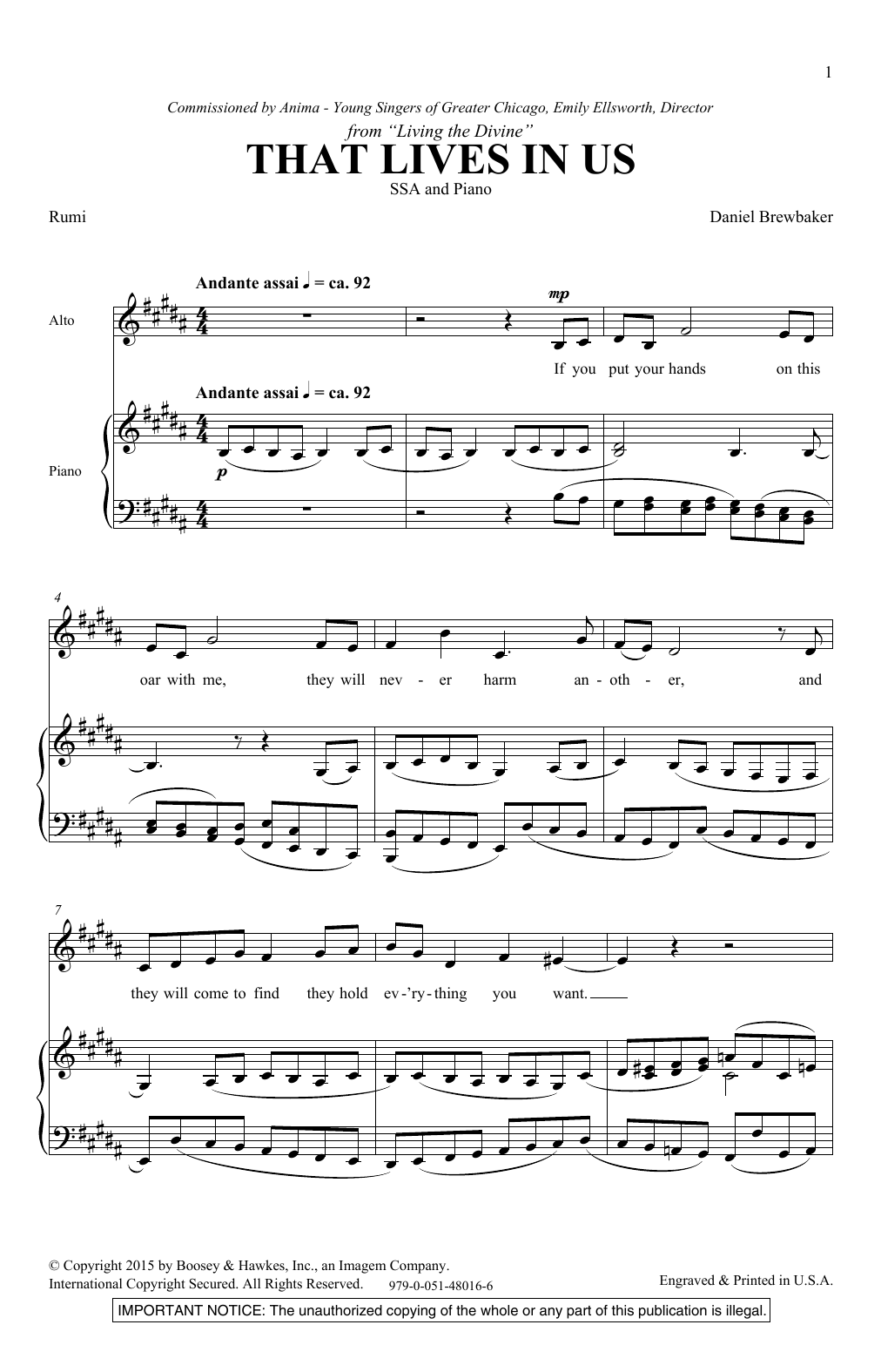Produktgalerie: Seite 1 von 1 That Lives In Us, Daniel Brewbaker, Chor