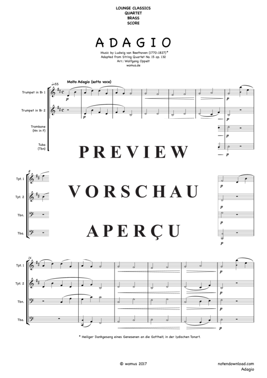 Produktgalerie: Seite 2 von 16 Adagio , , (Blechbläser Quartett)
