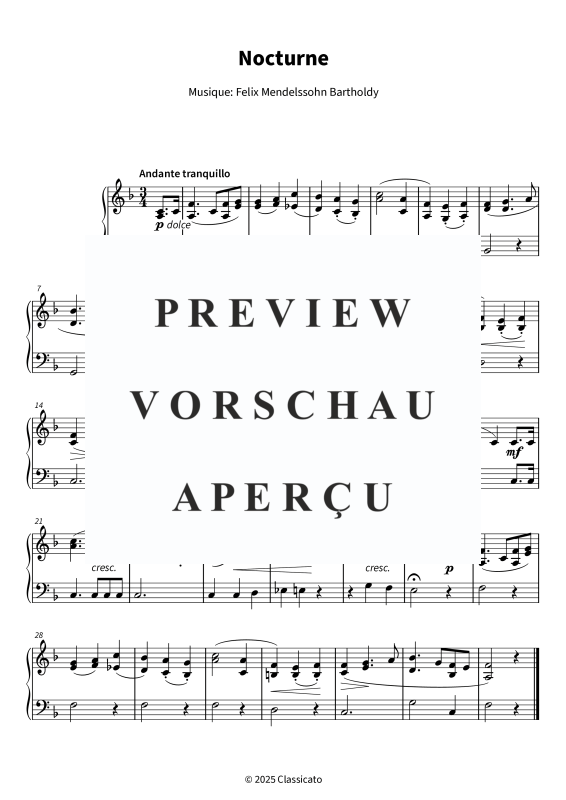 gallery: Nocturne - version simplifiée, , (Klavier Solo)