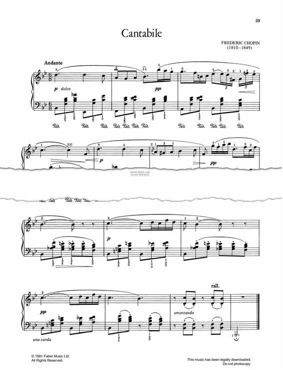 Product gallery: Page 1 of 1 Cantabile Op.34, Frederic Chopin