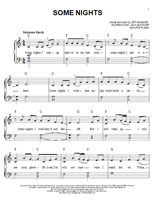 Produktgalerie: Seite 1 von 1 Some Nights, fun., Klavier
