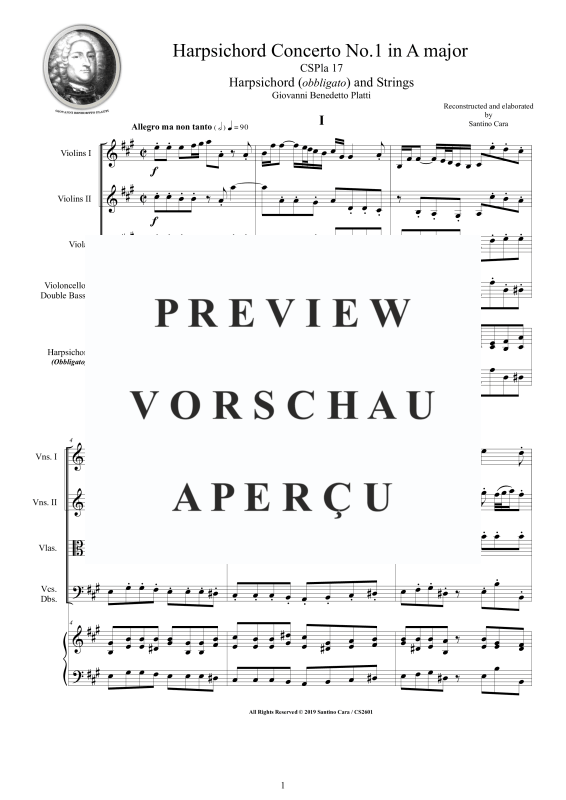 Produktgalerie: Seite 2 von 11 Cembalo Konzert Nr. 1 in A-Dur, , Cembalo und Streichorchester