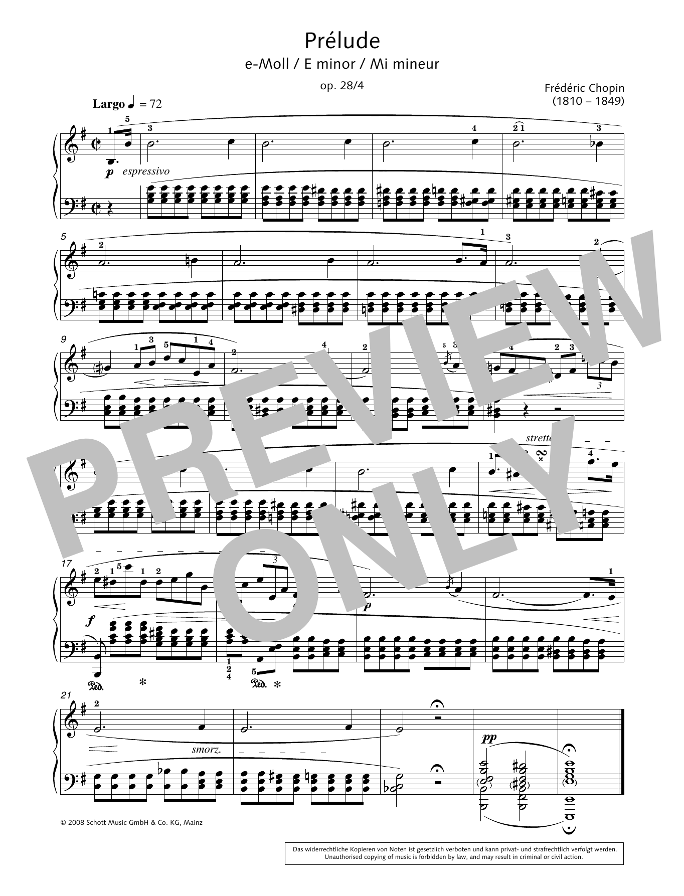 Product gallery: Page 1 of 1 Prelude in E Minor, Frédéric Chopin