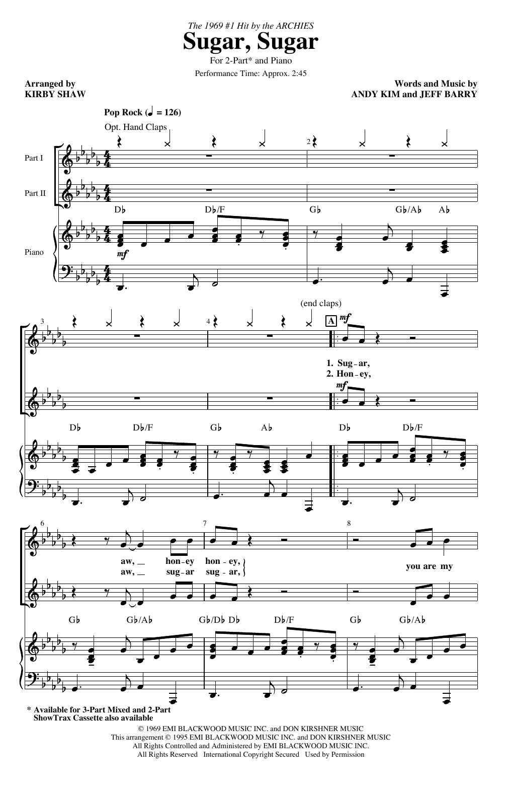 Produktbild zu: Sugar, Sugar (arr. Kirby Shaw)