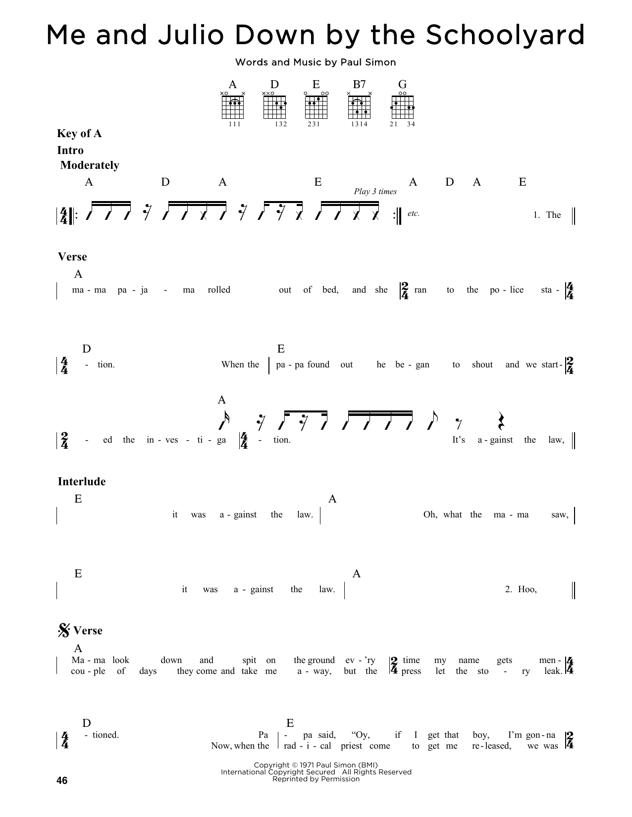 Produktbild zu: Me and Julio Down By The Schoolyard