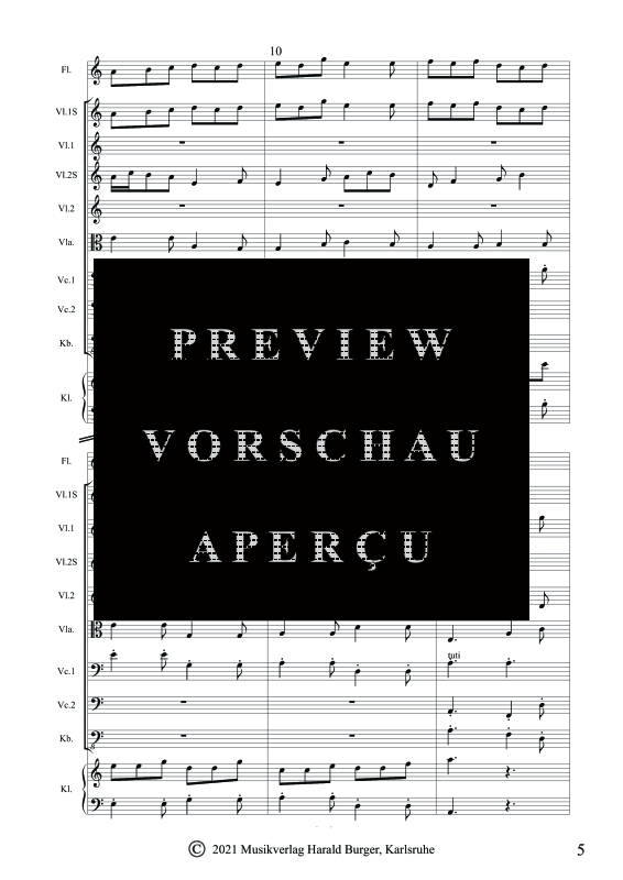 gallery: Burgbergsuite, , Gemischtes Ensemble für Streicher, Klavier & Flöte - Partitur
