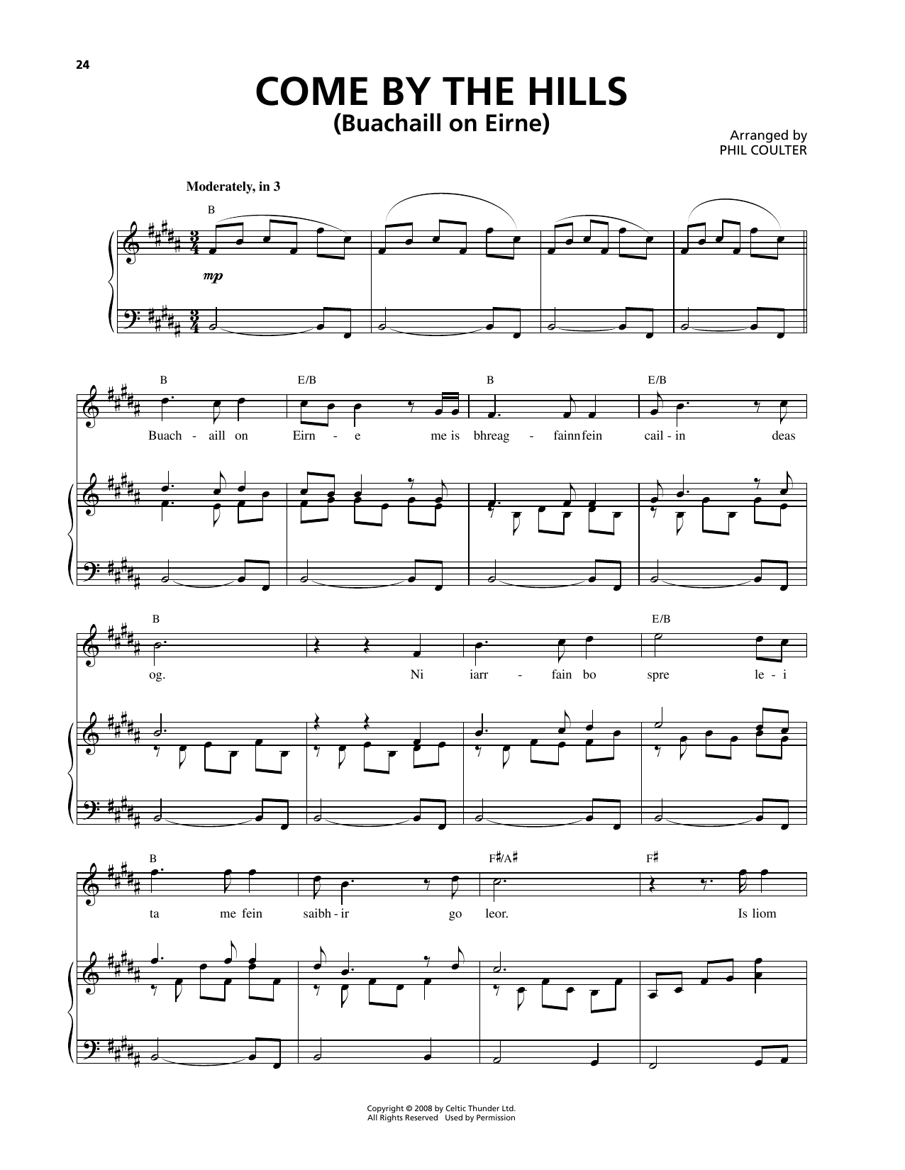 Produktgalerie: Seite 1 von 1 Come By The Hills (Buachaill On Eirne), Celtic Thunder, Gesang, Klavier