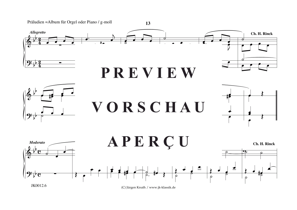 Product gallery: Page 7 of 11 Präludien G-Moll , , (organ/piano solo)