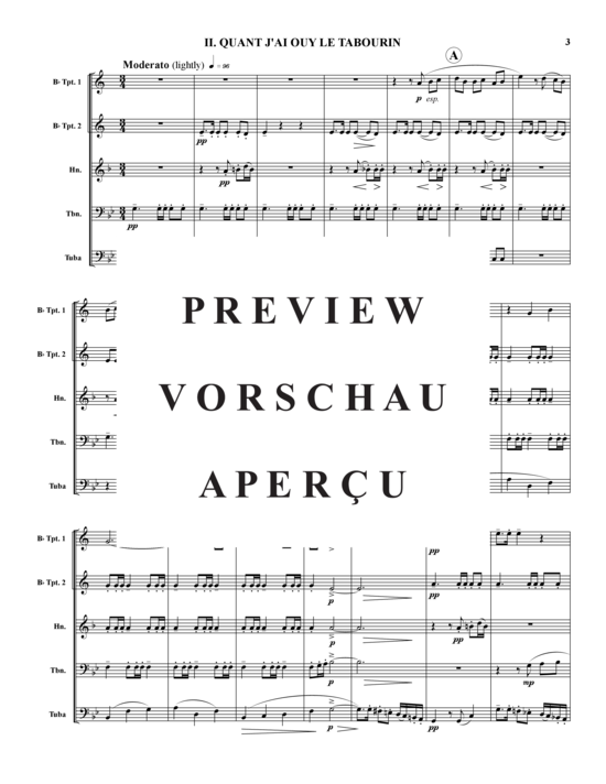Produktgalerie: Seite 4 von 21 Drei Chansons , , (Blechbläserquintett)