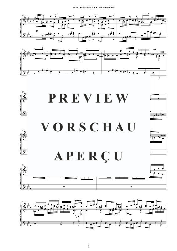 Produktgalerie: Seite 7 von 11 Toccata Nr. 2 in C-Moll BWV 911, , Cembalo/Klavier Solo