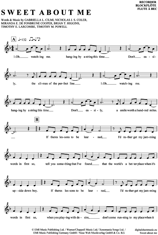 Product gallery: Page 1 of 4 Sweet about me , , (recorder)