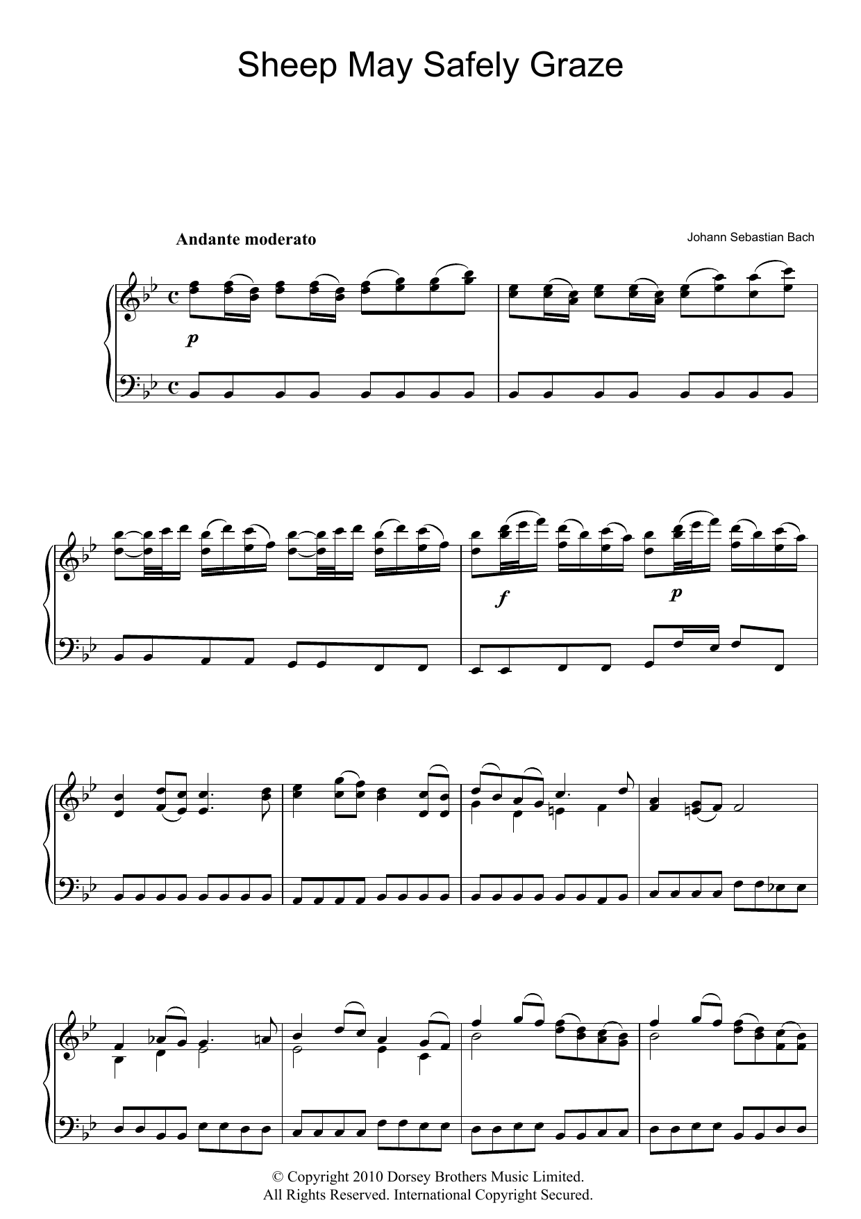 Produktgalerie: Seite 1 von 1 Sheep May Safely Graze, Johann Sebastian Bach, Klavier