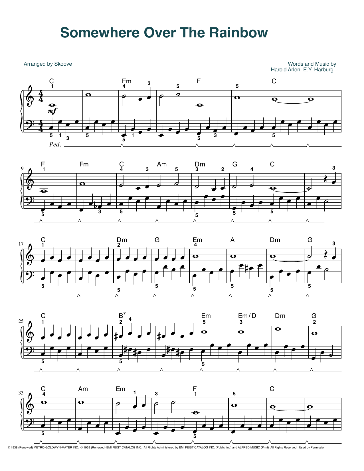 Product picture to: Over The Rainbow (from The Wizard Of Oz) (arr. Skoove)