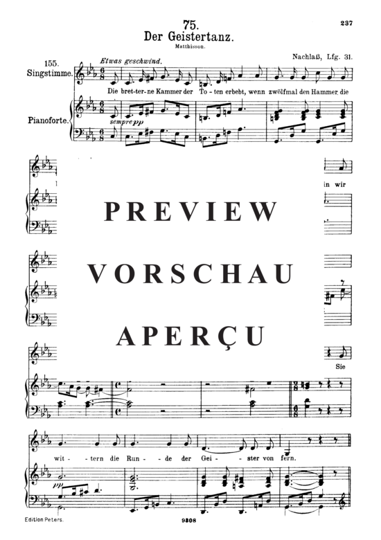 Product gallery: Page 2 of 4 Der Geistertanz D.116, , High Voice and Piano