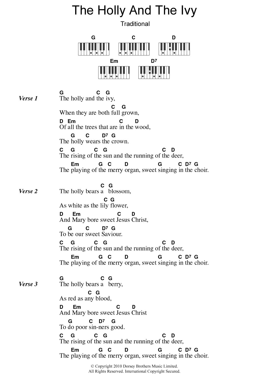 Product gallery: Page 1 of 1 The Holly And The Ivy, Traditional Carol