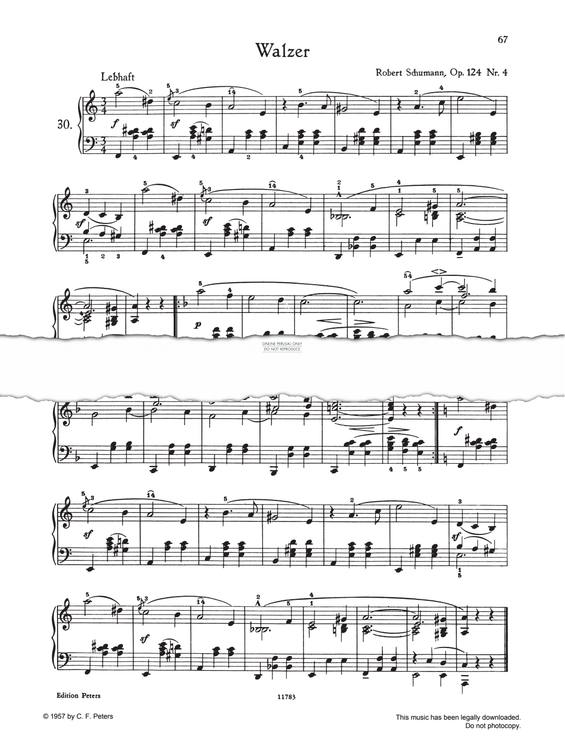 Produktgalerie: Seite 1 von 1 Waltz A-minor, Robert Schumann, Klavier
