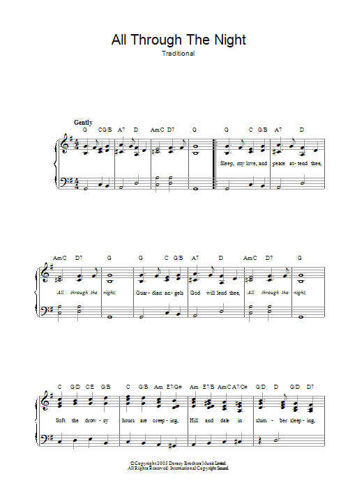 Product gallery: Page 1 of 1 All Through The Night, Welsh Folksong