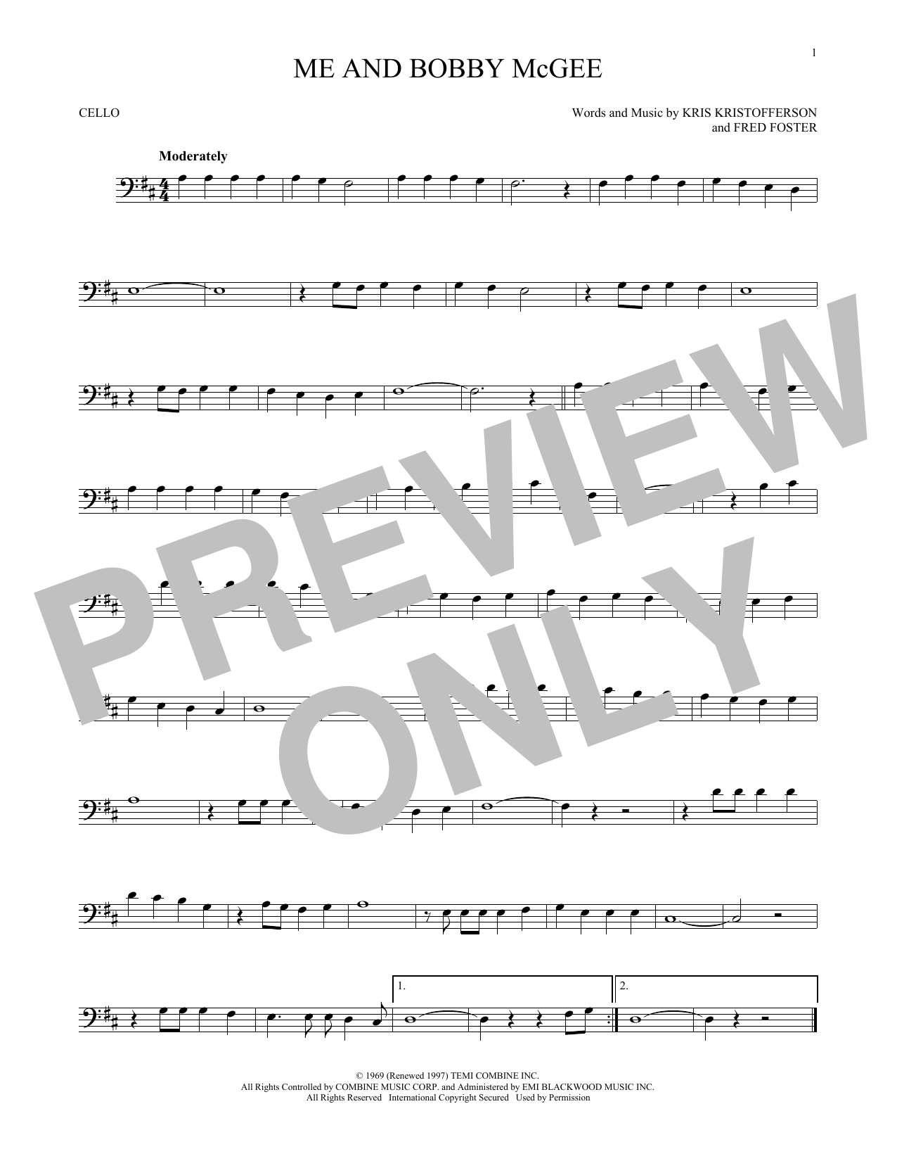 Produktgalerie: Seite 1 von 1 Me And Bobby McGee, Janis Joplin, Violoncello