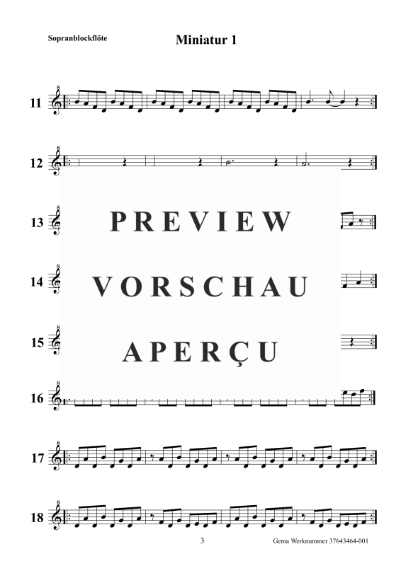 gallery: Miniatur 1, , (18 building blocks for harp/piano 1-4 recorders)