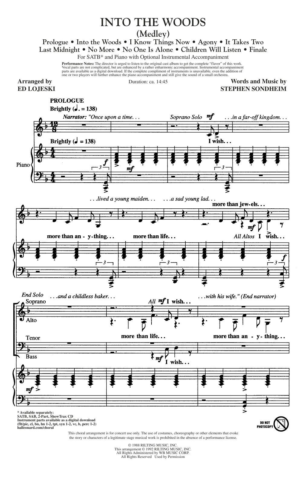 Produktbild zu: Into The Woods (Medley)