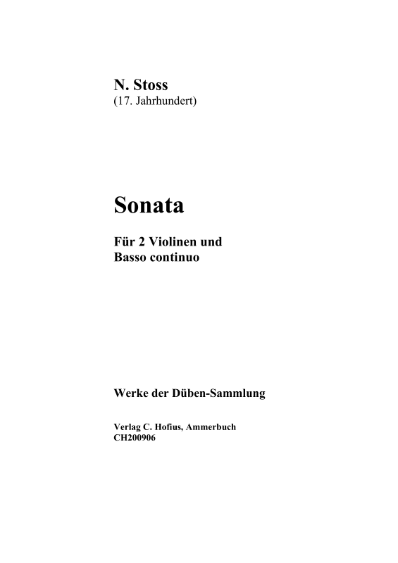 Produktbild zu: Sonata für 2 Violinen und b.c.