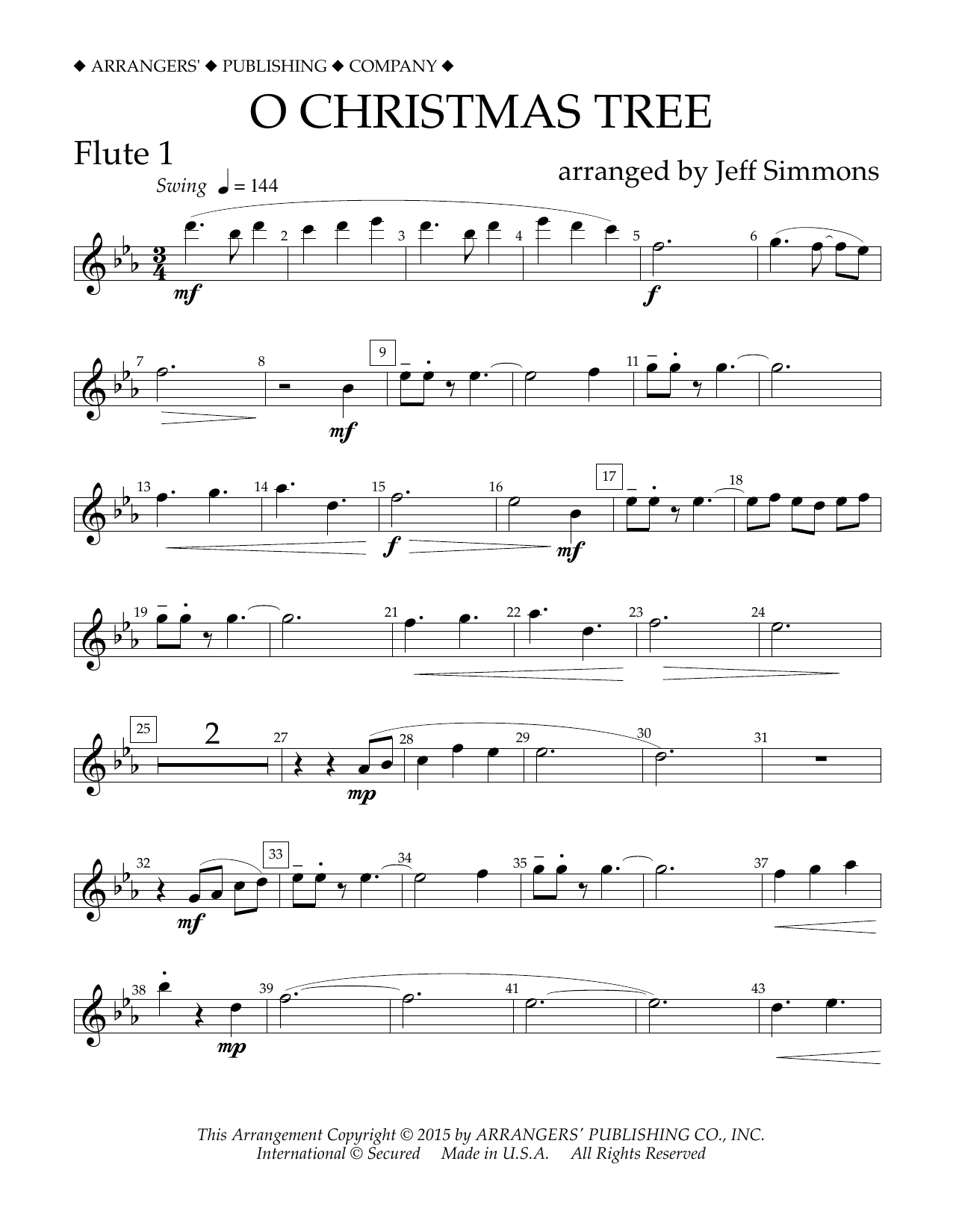 Product gallery: Page 1 of 1 O Christmas Tree - Flute 1, Jeff Simmons
