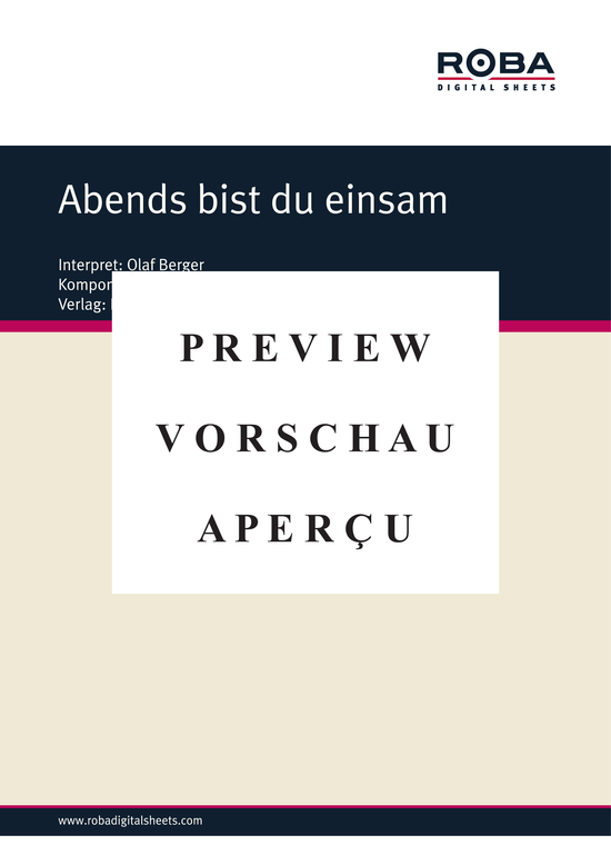 Product gallery: Page 2 of 3 Abends bist du einsam , Berger, Olaf, Piano and Voice