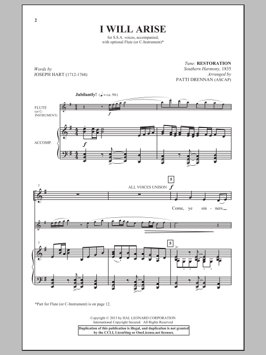 Produktgalerie: Seite 1 von 1 I Will Arise, Patti Drennan, Chor