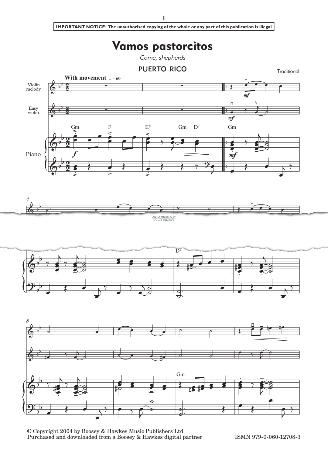 Produktgalerie: Seite 1 von 1 Vamos pastorcitos, , Klavier, Violine