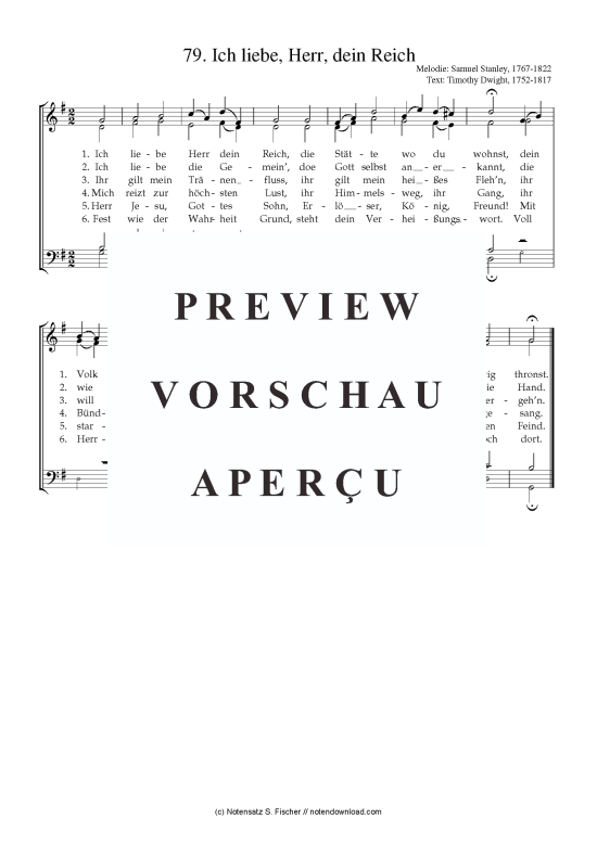 Produktbild zu: Ich liebe, Herr, dein Reich  Samuel Stanley, 1767-1822 / Timothy Dwight, 1752-1817 