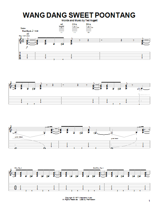 Produktgalerie: Seite 1 von 1 Wang Dang Sweet Poontang, Ted Nugent, Gitarre