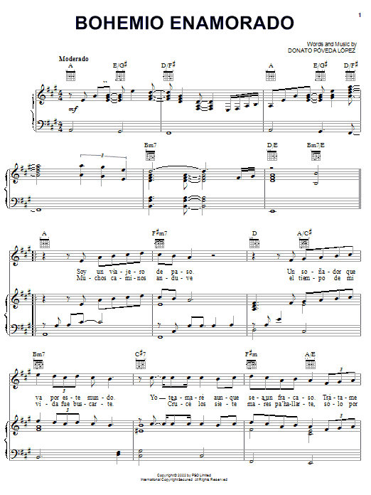 Produktgalerie: Seite 1 von 1 Bohemio Enamorado, Donato Poveda Lopez, Gesang, Gitarre, Klavier