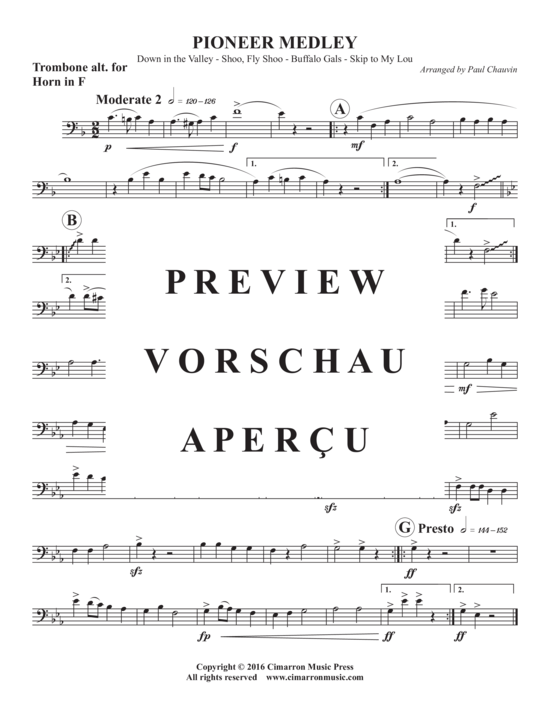 Produktgalerie: Seite 7 von 8 Pioneer Medley , , (Blechbläser Trio für Trompete in B, Horn in F oder Posaune + Tuba)