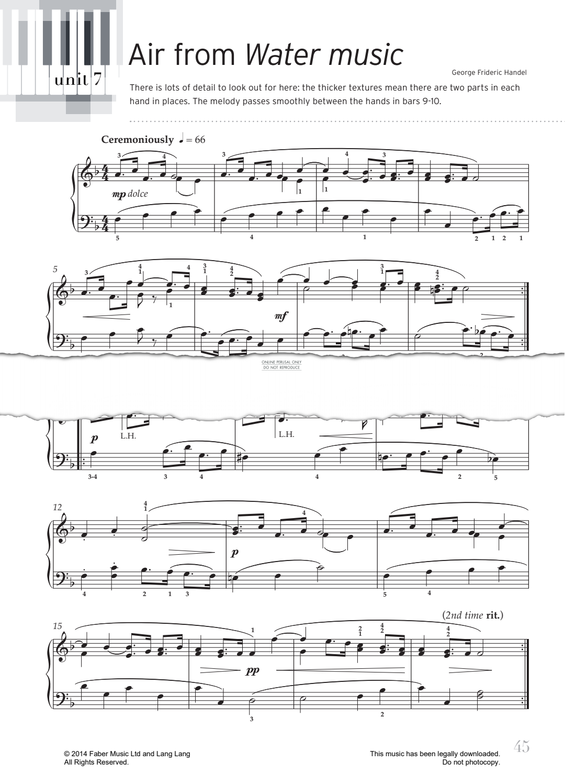 Produktgalerie: Seite 1 von 1 Air (from ‘Water Music’), George Frideric Handel, Klavier