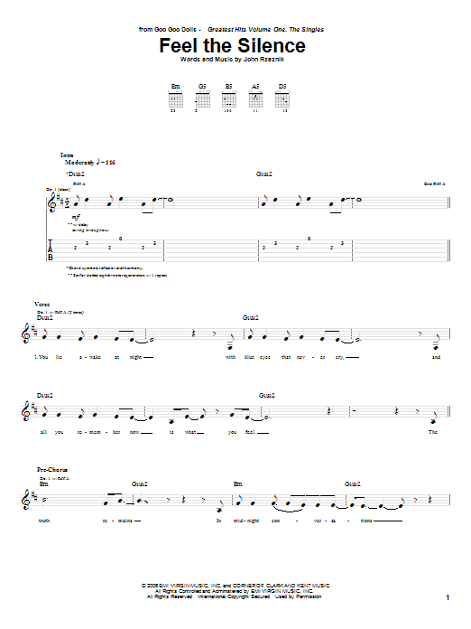 Product gallery: Page 1 of 1 Feel The Silence, Goo Goo Dolls