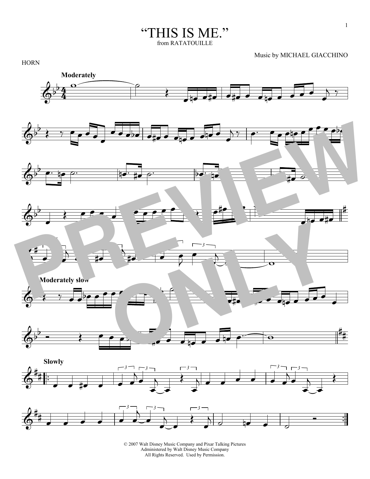 Produktgalerie: Seite 1 von 1 "This is me." (from Ratatouille), Michael Giacchino, Horn