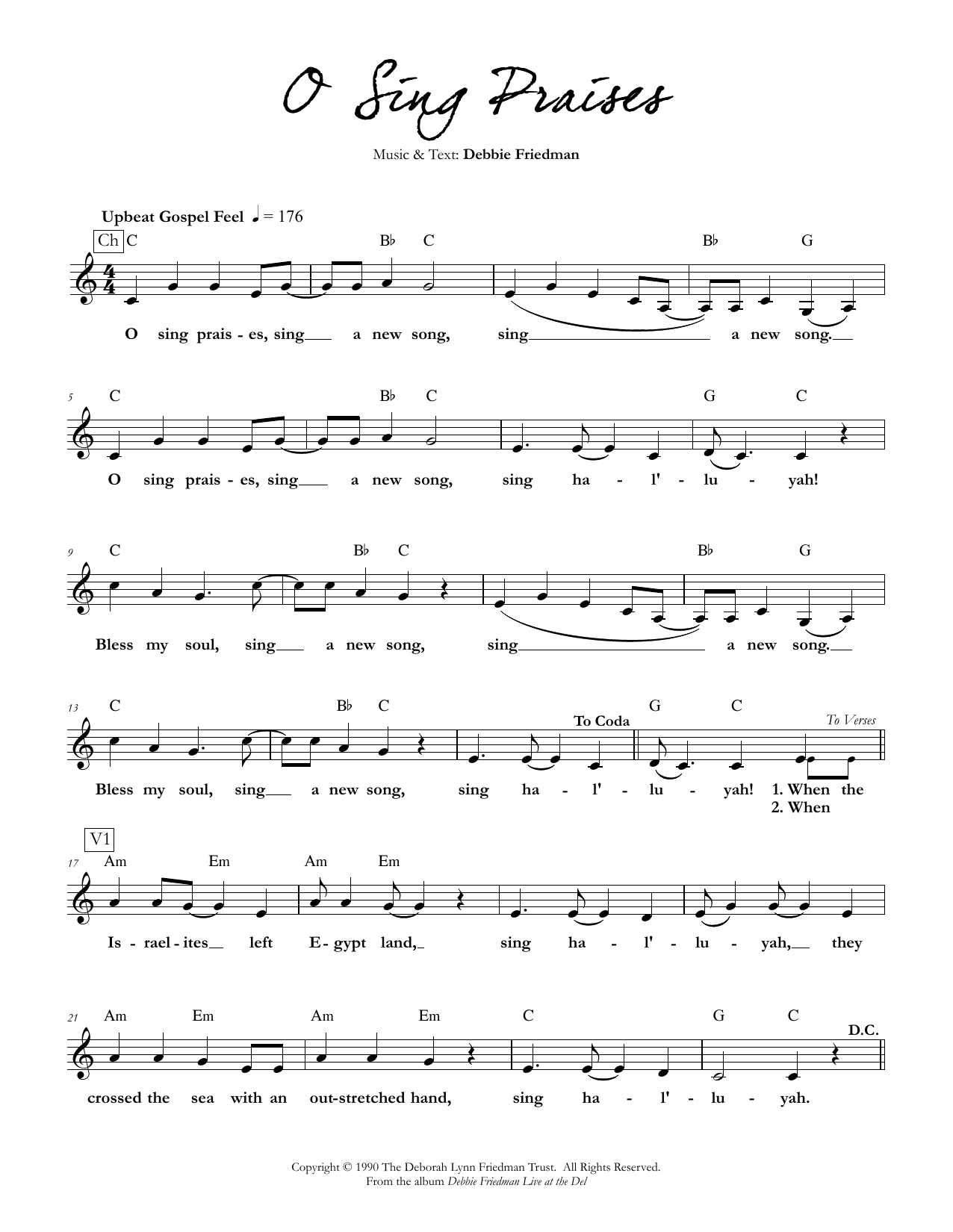 Product gallery: Page 1 of 1 O Sing Praises, Debbie Friedman