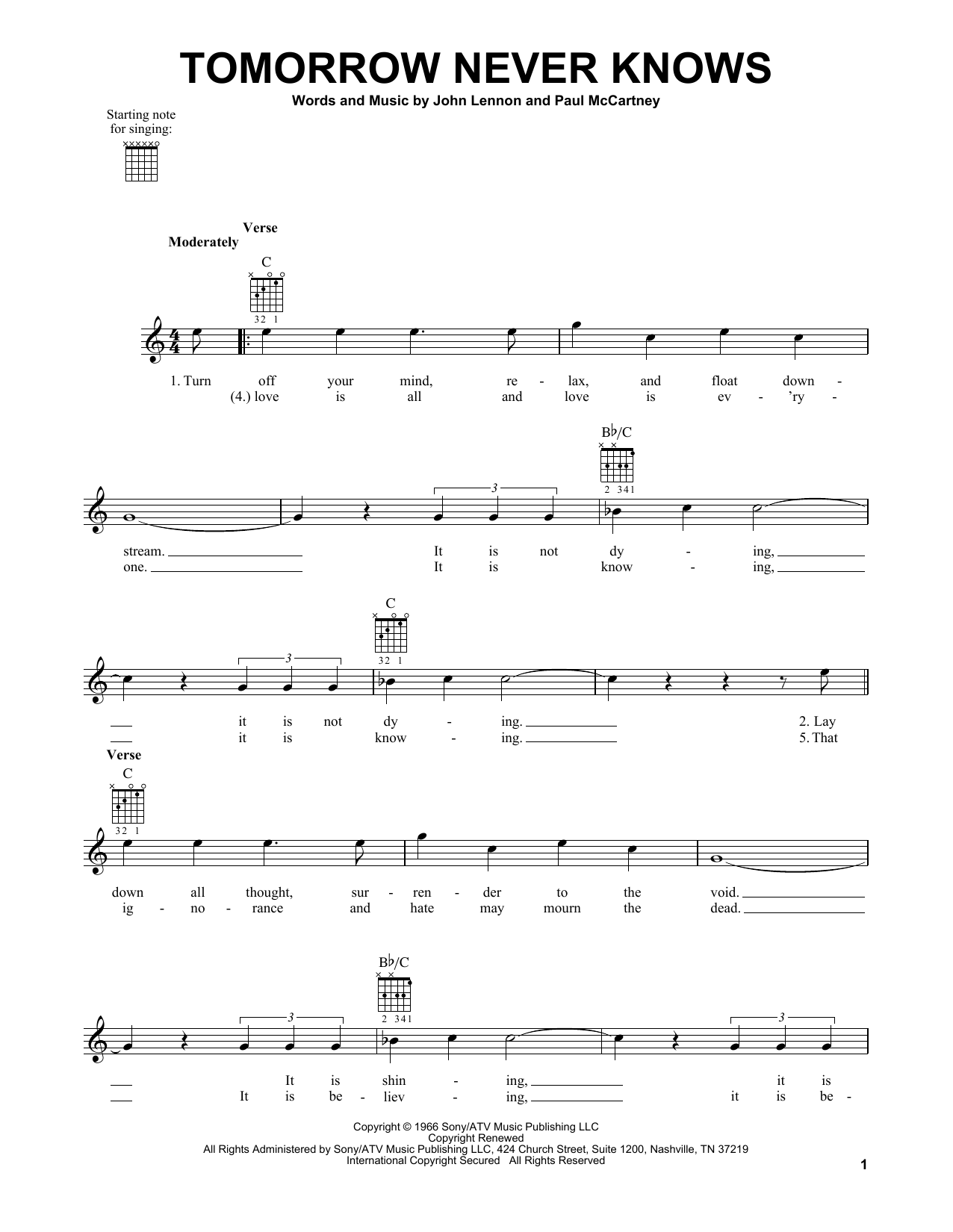 Product gallery: Page 1 of 1 Tomorrow Never Knows, The Beatles
