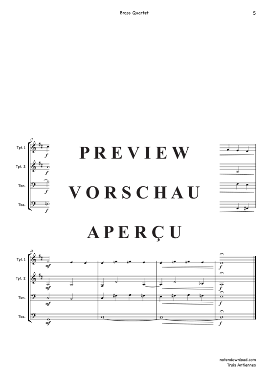Produktgalerie: Seite 6 von 16 Trois Antiennes , , (Blechbläser Quartett)