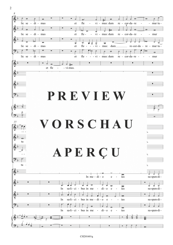 gallery: Super flumina Babylonis (Psalm 136), , Gemischter Chor 8-stimmig und BC