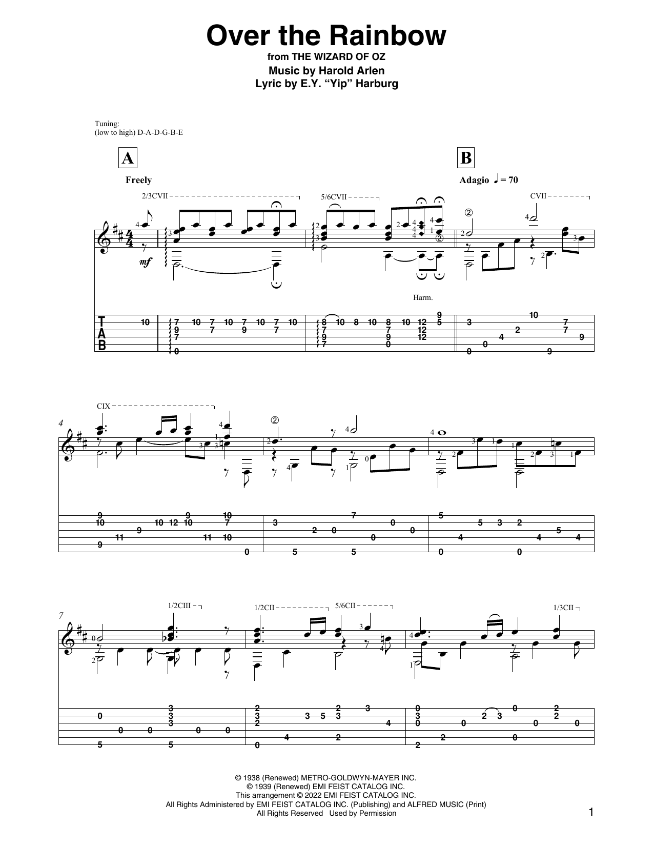 Product picture to: Over The Rainbow (from The Wizard Of Oz) (arr. David Jaggs)