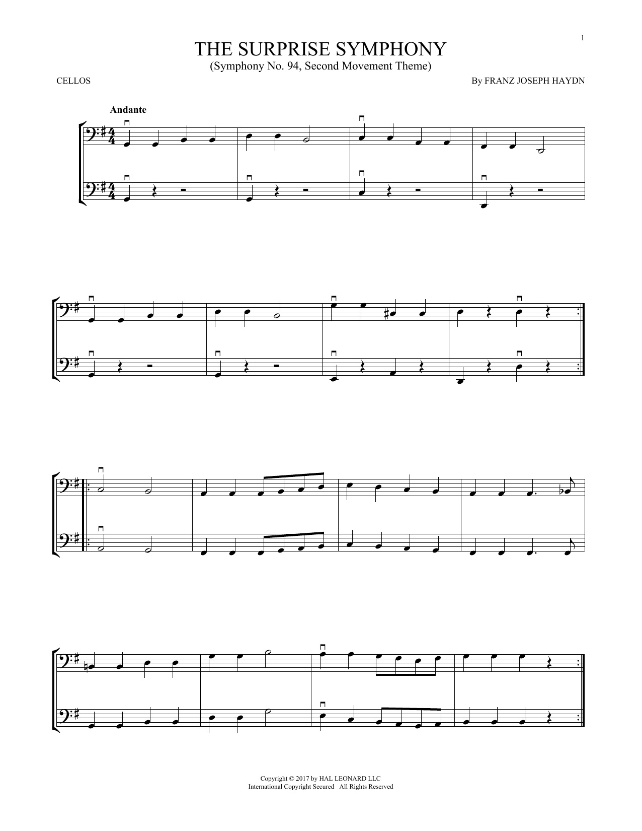 Produktgalerie: Seite 1 von 1 The Surprise Symphony, Franz Joseph Haydn, Violoncello