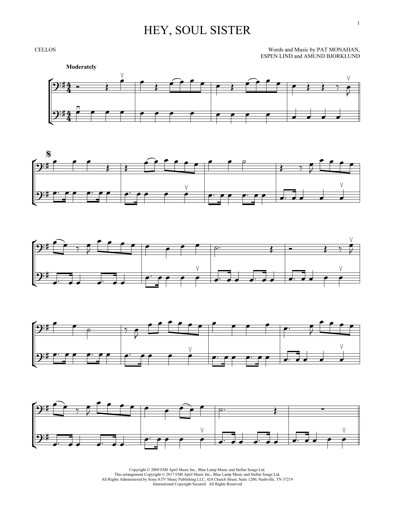 Produktgalerie: Seite 1 von 1 Hey, Soul Sister, Train, Violoncello