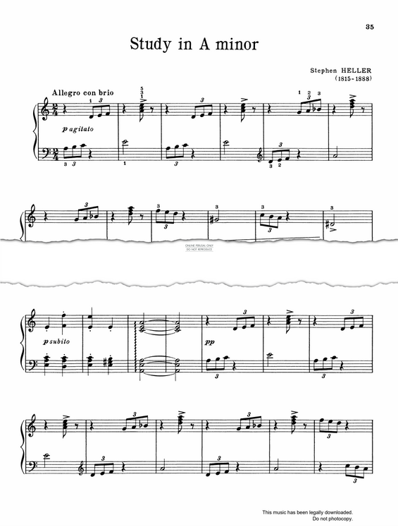 Produktgalerie: Seite 1 von 1 Study In A Minor, Stephen Heller, Klavier