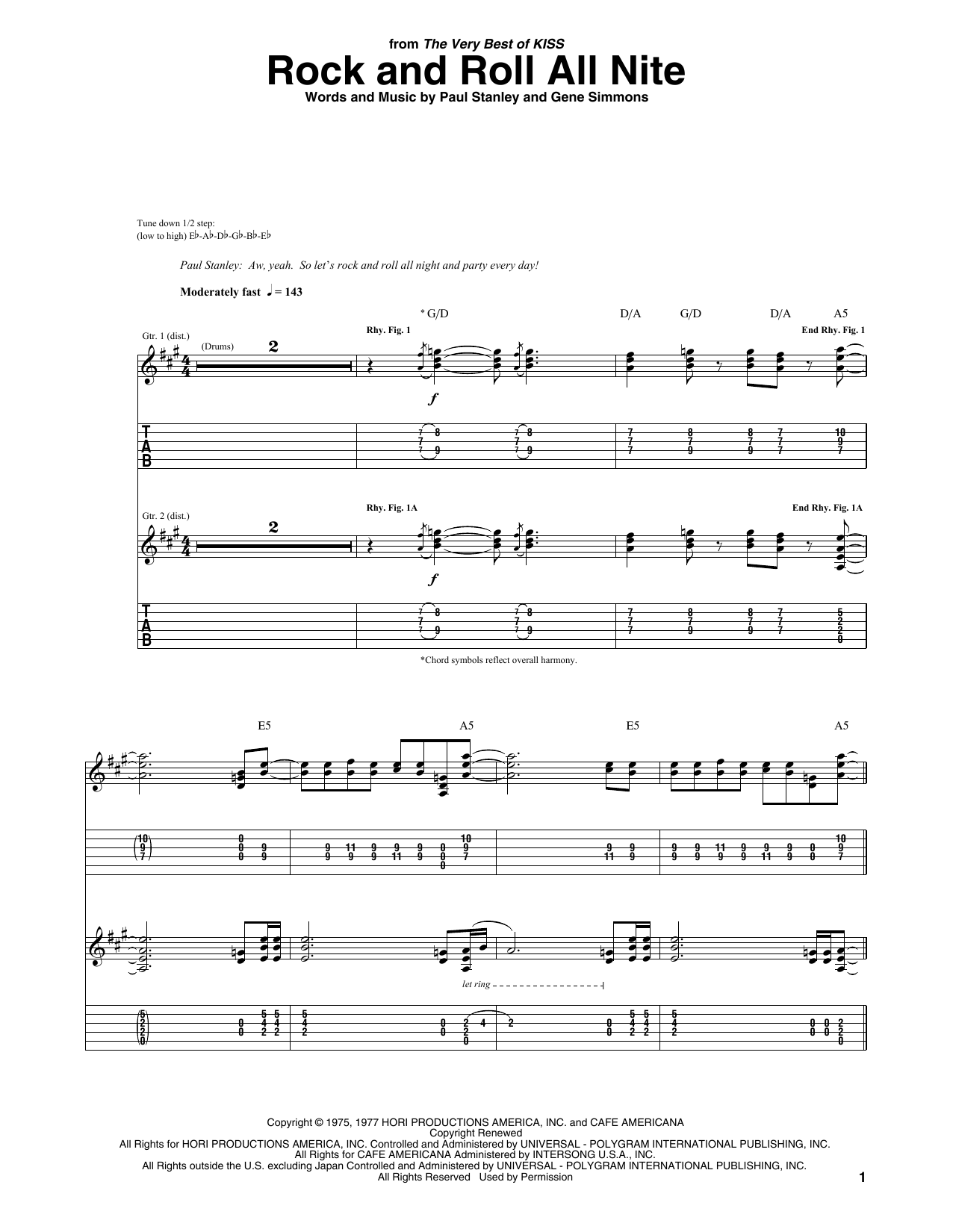 Produktgalerie: Seite 1 von 1 Rock And Roll All Nite, KISS, Gitarre