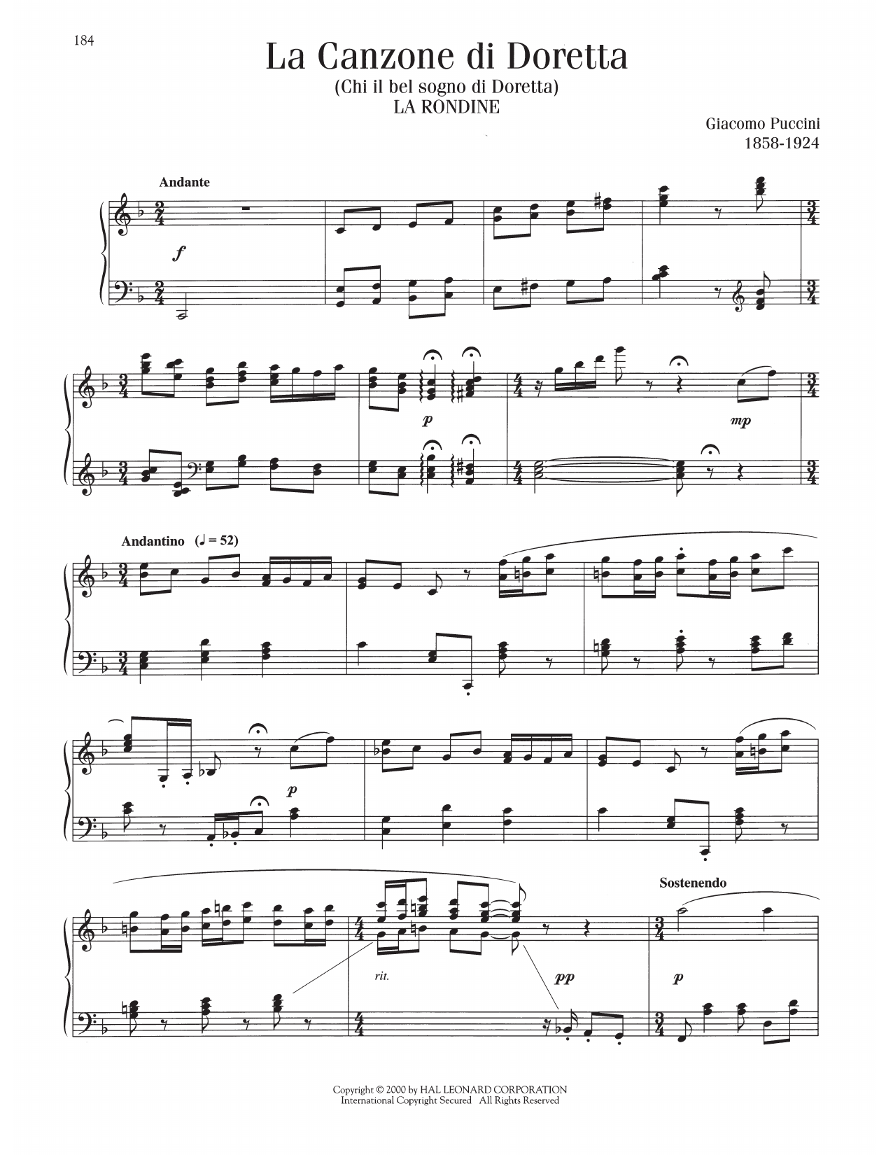 Produktbild zu: Canzone di Doretta