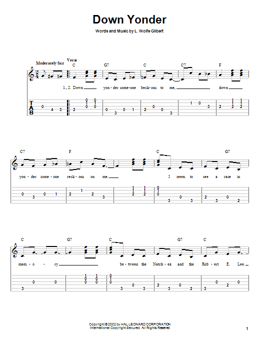 Produktgalerie: Seite 1 von 1 Down Yonder, L. Wolfe Gilbert, Gitarre