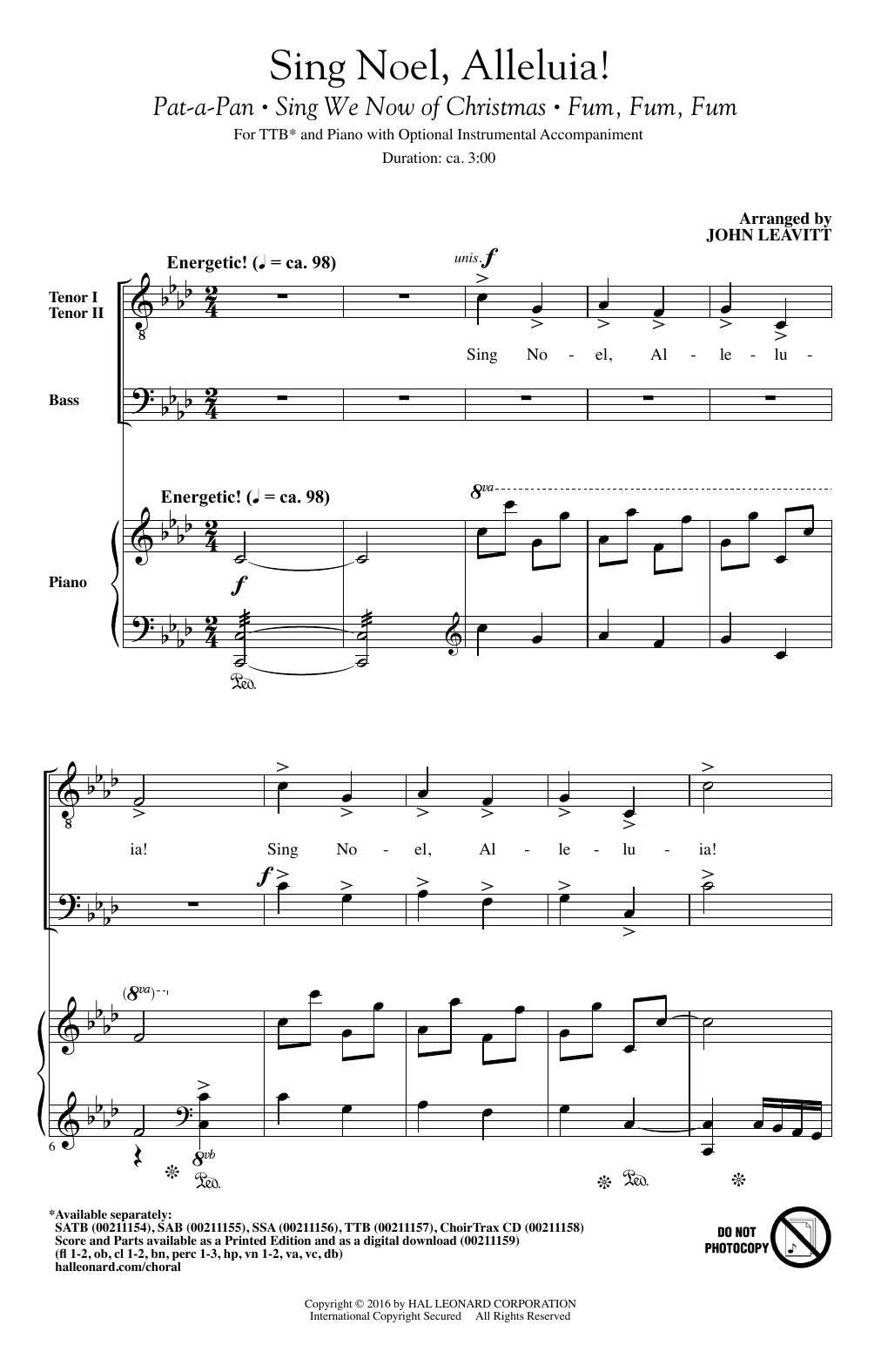 Product gallery: Page 1 of 1 Sing Noel, Alleluia!, John Leavitt